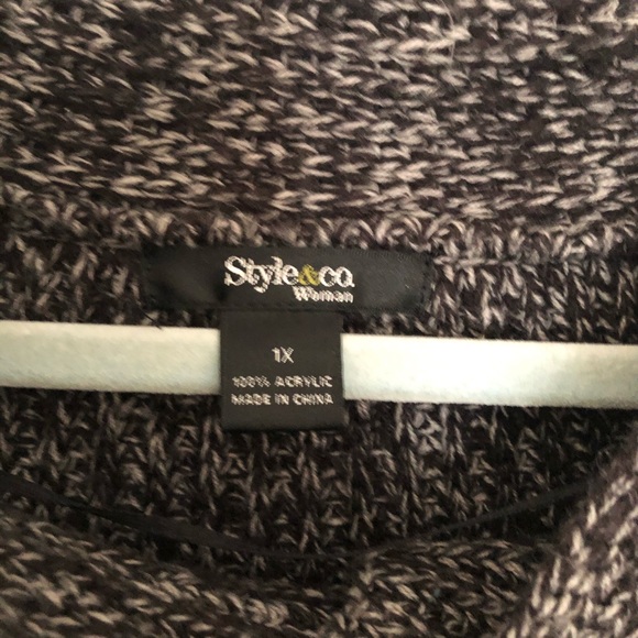 Style & Co Black Marled Cardigan Sweater - Picture 4 of 5